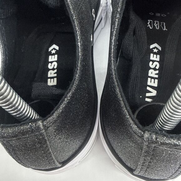 Converse CT  All Star OX Low Top Platform Black Glitter Sparkle Women's Size 7.5 - Picture 8 of 11